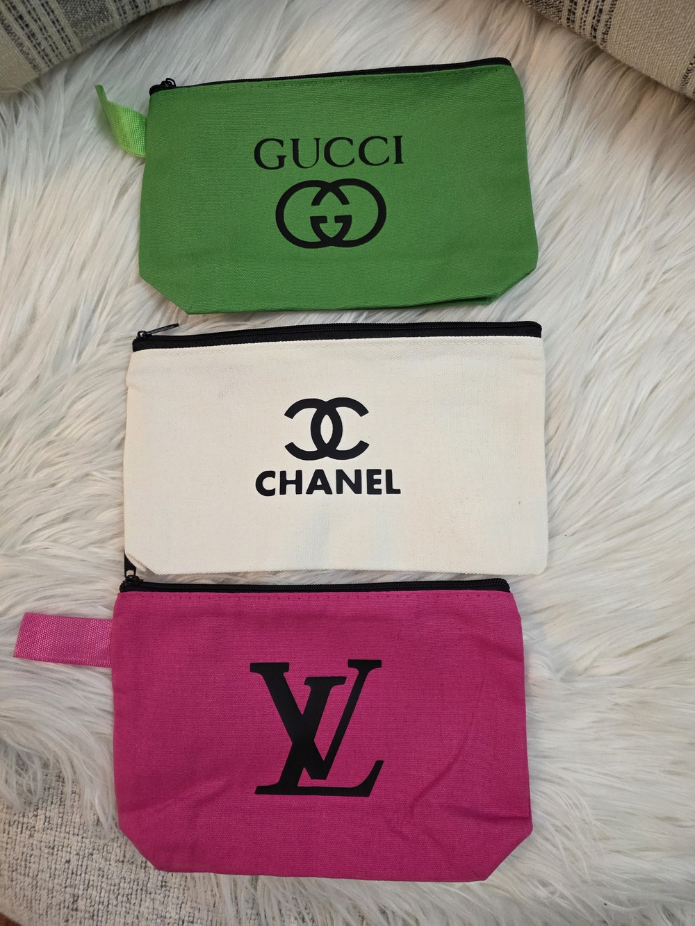 Canvas Pouch Cosmetic Pouch - Set Of 3